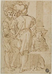 Stående soldater och knästående figurer