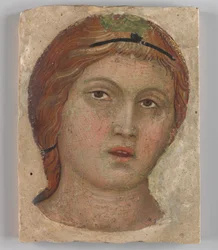 Huvudet för en ängel i full ansikte, ca. 1397.