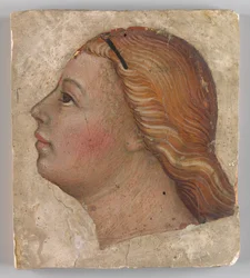 Chef för en ängel i vänster profil, ca. 1397.