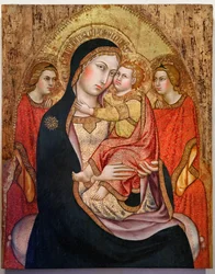 Madonna med barn och änglar (tempera på pannå)