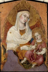 Jungfrun och barnets altartavla av Taddeo di Bartolo (1363-1422). Ca 1400. Dim. 1,04 x 0,69 m. Avignon, Musee du Petro Palais