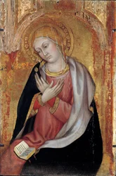 Jungfrun av bebådelsens altartavla av Taddeo di Bartolo (början av 1400-talet). Dämpa. 0,77x0,55 m. Avignon, Musee du Petro Palais