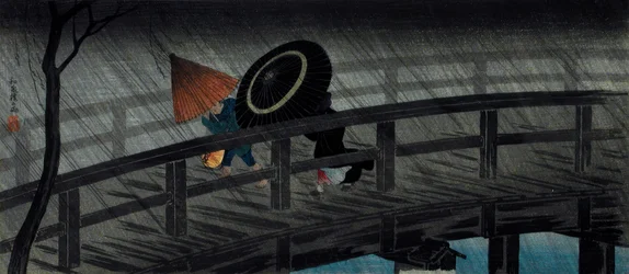 Regn på Izumi-bron