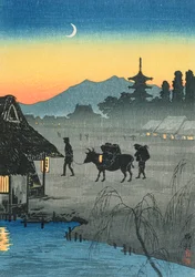 Returning to the Village, 1930-talet (trätryck i färg)