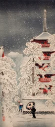 Snö i Asakusa, Yedo, Musashi-provinsen