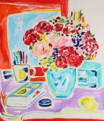 Färgsprakande blomsterarrangemang