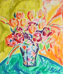 Ett livfullt blomsterstilleben