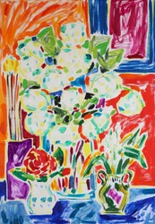Ett livfullt blomsterstilleben