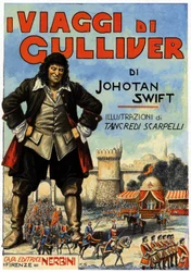 Gullivers resa - omslag till en av utgåvorna av Jonathan Swift (1667 - 1745). Editions Nerbini, Florens, Italien (tryck)
