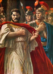 Kejsaren Caracalla på väg att dödas av Julius Martialis