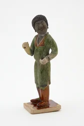 Brudgum, ca 700-750 (lergods med bly-silikatglasyr och målade detaljer)