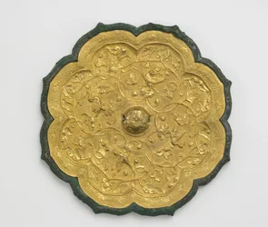 Spegel (brons och guld)