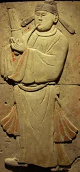 Stele föreställande en musiker (terrakotta)