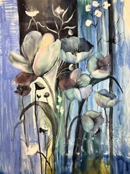 Eteriska blå blommor