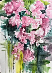 Ljusa rosa blommor