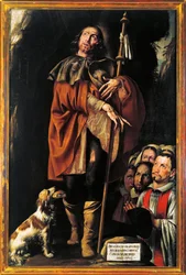 Italien, Varallo, målning av Saint Roch