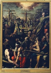 Franciscan Friars martyrskap i Nagasaki, ca 1627 (olja på duk)