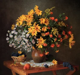 Höstligt blomsterstilleben