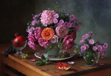 Höstblommor och frukt