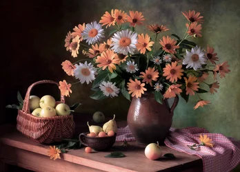 Höstblommor och frukt