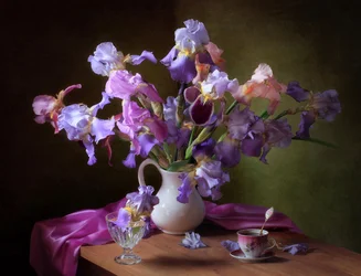 Elegant stilleben med iris