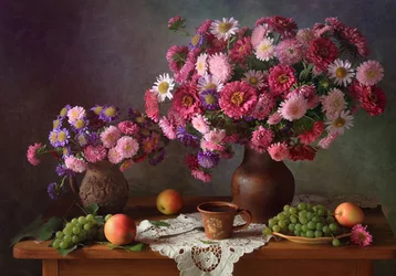 Höstblommor och frukt