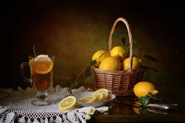 Stilleben med citronte