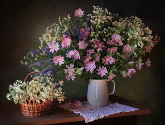 Rustika buketter med vildblommor