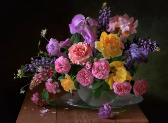 Livfullt blomsterstilleben
