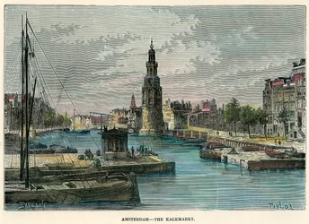 Kalkmarkt, Amsterdam, Nederländerna, c1880.