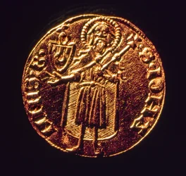 Golden Florin det florentinska mynt som var så värdefullt i renässanshandeln.