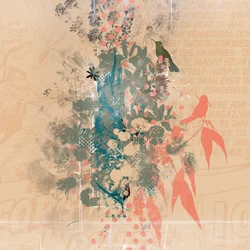Fågelgrenar, 2015 (Collage på duk)