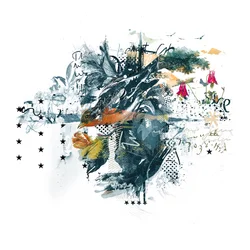 Bird of Prey, 2015 (Collage på duk)