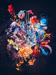 Buketter XVII, 2018 (blandade media på duk)