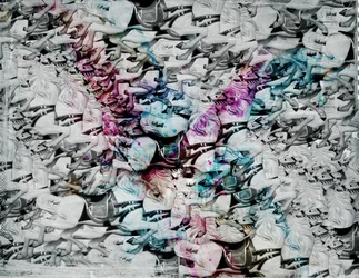 Crazy Horses, 2014 (collage på duk)