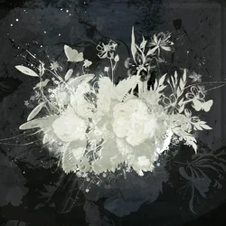 Blommig siluett, 2015 (Collage på duk)