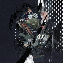 Floralbirds, 2017 (Collage på duk)