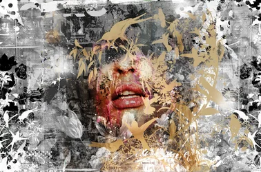 Ge mig lite mer, 2014 (mixed media på duk)