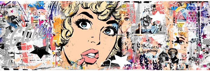 Nytt glitter, 2015 (Collage på duk)