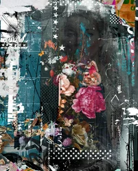 Njut av solen, 2014 (mixed media på duk)