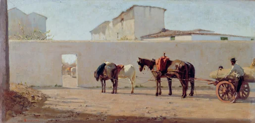 En vårmorgon. Den vita väggen, ca 1867 (olja på duk)