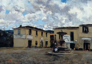 Torget i Settignano, ca 1889 (olja på duk)