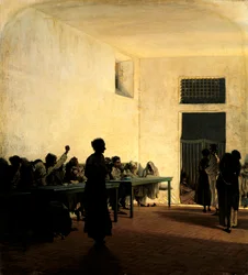 Ward of Madwomen på St Bonifazio i Florens av Telemaco Signorini (1835-1901)