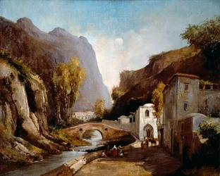 Mills valley i Amalfi (olja på duk)