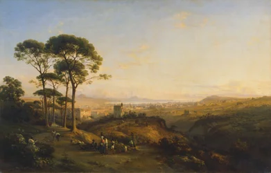 Neapel från Conocchia, av Teodoro Duclere 1838, olja på duk
