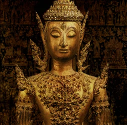 Stående Buddha i abhaya mudra, Rattanakosin-stil, mitten av 1800-talet