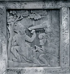 En av en serie reliefer som föreställer Ramakien (Ramayana)