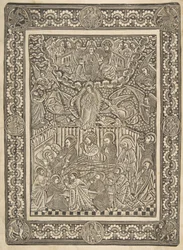 Jungfruns död, himmelsfärd och kröning, ca 1470-85.