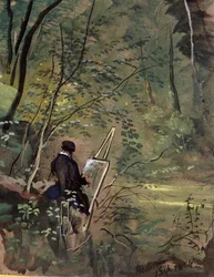 Hestercombe Woods, Somerset 1834 (akvarell och gouache)