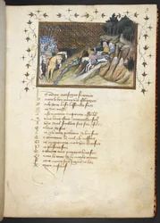 MacMorogh, den irländske hövdingen, närmar sig hertigen av Gloucester, MS Harley 1319, f.9r